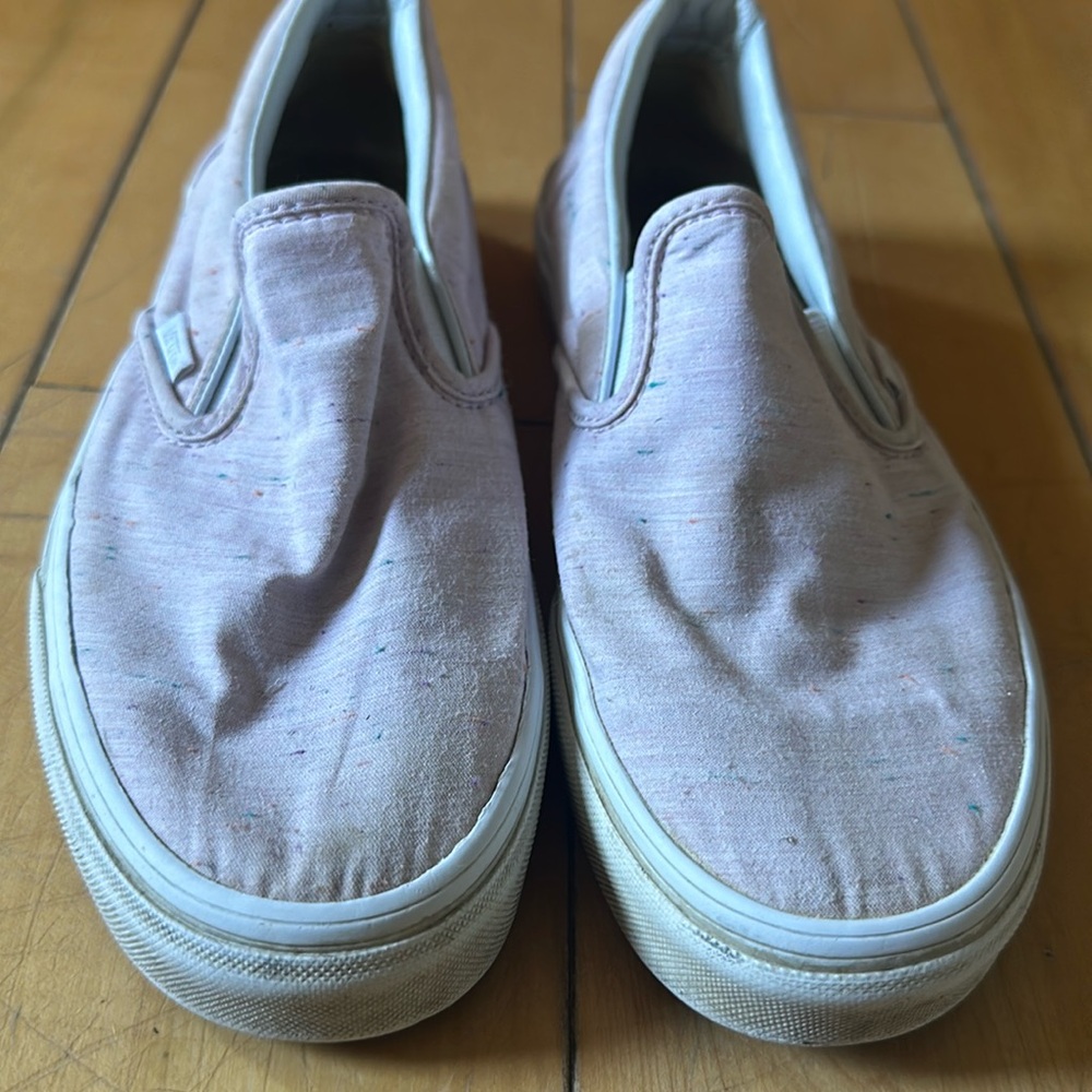 Women's light pink speckled vans